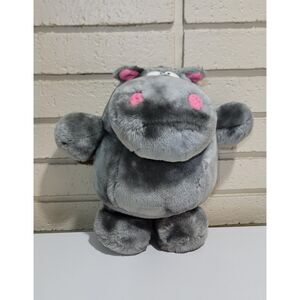 Vintage 1985 Gray Hippo Plush Stuffed Animal Recycled Paper Products Korea 10"